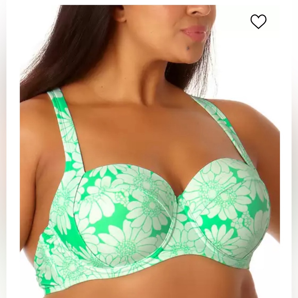 Salt + Cove Juniors' Plus Size Printed Cross-Back Bra-Sized Bikini Top,